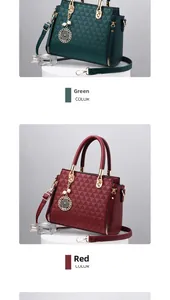 Detail view of stylish wing handbags in green and burgundy with geometric texture
