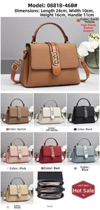 Detailed internal structure and multi-color options of the 24cm crossbody square bag