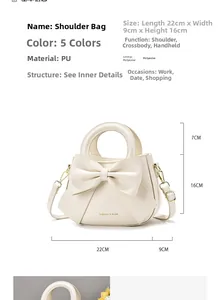 Tabla de tallas detallada para bolso beige de PU con medidas 22x9x16cm y altura del asa