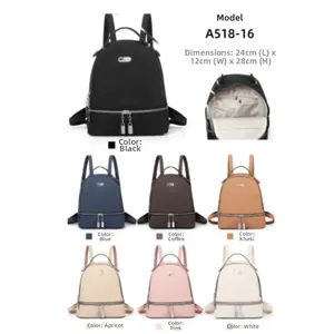 Detailed dimensions of the large travel backpack showing size 24x12x28cm and 7 colors