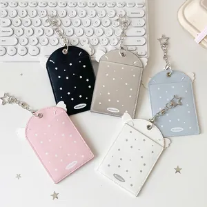 Star themed PU photocard holder set with wings and star clips in five colors