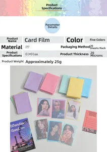 Protège-cartes laser à motif cœur en cinq couleurs avec détails de taille et matériau