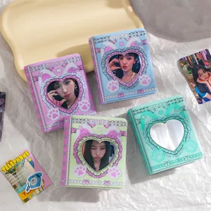 Cute heart hollow 3-inch photo album collect book for Instax mini cards in 4 pastel colors