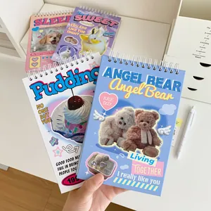 Retro Y2K spiral weekly planner notebooks with cute animal cover designs and metal coil