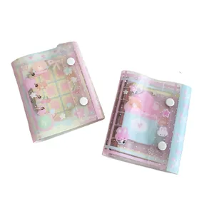 Mini quaderno M5 a 3 anelli in PVC con copertine sfumate e chiusure a bottone a pressione