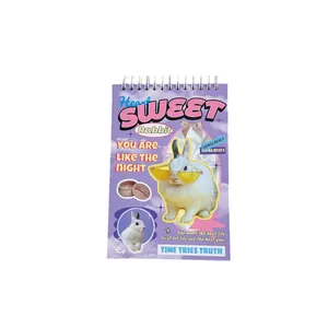 Purple flip spiral notebook with rabbit design for weekly planning and office notes