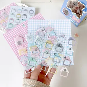 Adesivi carini a forma di casa in colori macaron per DIY journal e scrapbooking