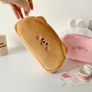 Detailed plush animal pencil cases with high-quality metal zippers and soft textures