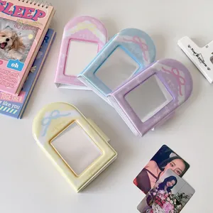 Pastel PVC photocard binder collection with bow design for polaroid and idol cards storage