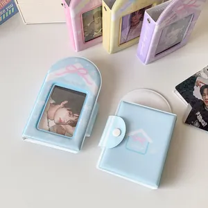 Detail of Korean style PVC photocard albums with ribbon patterns and winter sonata text