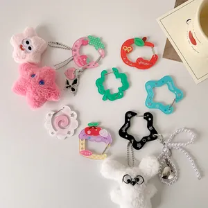 Creative Acrylic Cartoon Shape Carabiner Keychain Star Fruit Food Original Bag Charm DIY Accessories For Women Girls