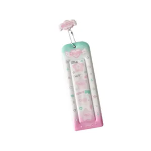 Portatarjetas degradado rosa y verde con alas de ángel, colgante de nube y cadena plata