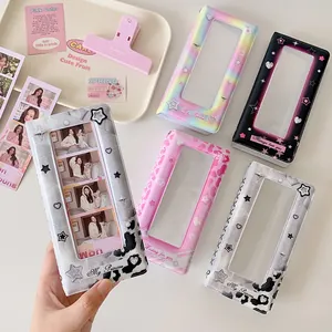 INS Style Photocard Collect Book PVC Holographic Heart Star Pattern Photo Album Kpop Idol Fans Card Storage Organizer