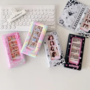 Chic 3-inch photo album collectbook set with heart and leopard patterns for kpop cards