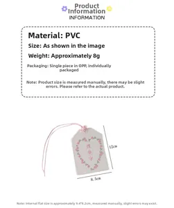 Pochette de protection en PVC avec motif cœur japonais et cordon rose détaillé