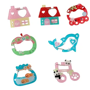 Cute acrylic carabiner clips in colorful cartoon shapes for backpack charms and keychains