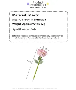 Detailed size and specs for pink carnation flower pen with 24.5cm length measurements
