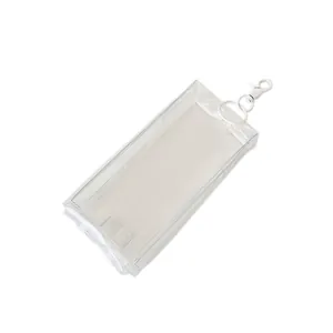 Transparente PVC-Rechteck-Puppentasche mit weißem Karabinerhaken für Reisen