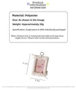 Detailed dimensions of the cream plush photo card holder with bow and heart design