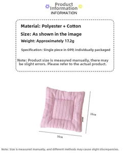 Dettagli su dimensioni e materiali della tovaglietta a righe rosa in cotone