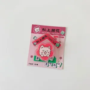 Cute cartoon cat acrylic mahjong refrigerator magnet and mini folder clip for desk