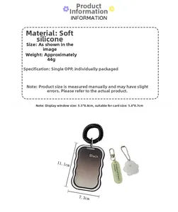 Guía de tallas para funda de tarjeta de silicona con cuerda de muelle de 11,1x7,3cm