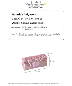 Pink laser star pattern pencil case size 20x8.7x8.7cm with measurements and polyester material