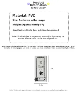 Spécifications de taille pour album photo blanc à motifs étoiles pour 40 cartes