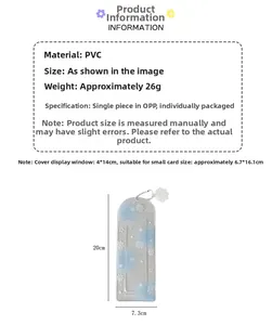 Blauer Schneeflocken PVC Fotohalter Maße 20x7,3cm mit silberner Kugelkette Detail