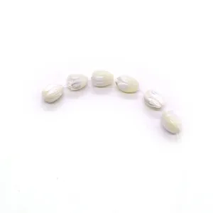 Natural sea shell tulip beads with pearlescent finish for DIY jewelry making