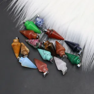 Polished arrowhead gemstone pendants in various natural stones for DIY jewelry making