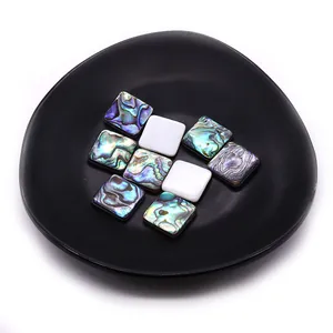 Quadratische Cabochons aus natürlicher Abalone- und Perlmuttschale für Schmuck