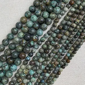 Natuurlijke Afrikaanse turkoois ronde kralen in verschillende maten voor DIY sieraden