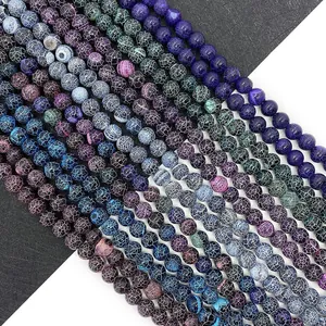 Natuurlijke 6mm-10mm ronde drakenader agaat kralen voor DIY sieraden maken en armbanden