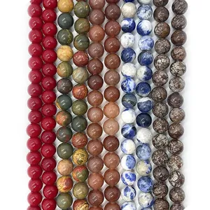 Natuursteen Ronde Losse Kralen Gepolijste Edelsteen Tussenkralen Voor DIY Sieraden Maken Armband Ketting Accessoires Diverse Stijlen