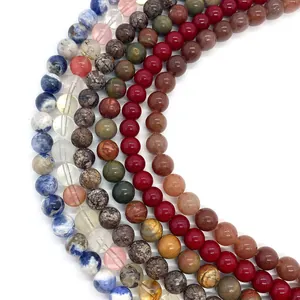 Gepolijste gekleurde natuursteen kralen van 6-10 mm voor DIY sieraden maken