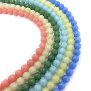 Perle tonde in pietra naturale colorata 6-10mm per bracciali e gioielli fai-da-te