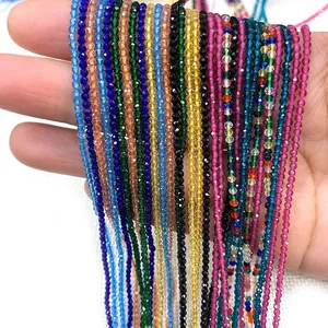 Perline in cristallo naturale sfaccettato 2-3mm in vari colori per gioielli fai-da-te