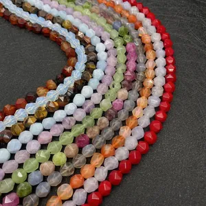 Gefacetteerde kralen van natuursteen in diverse kleuren voor DIY-sieraden met tijgeroog kwarts