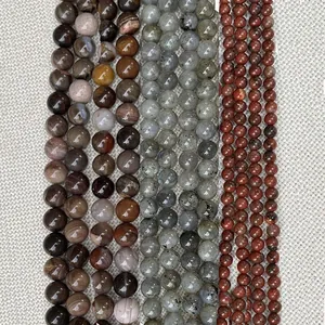 Natuursteen Losse Kralen Crazy Lace Agaat Houtnerf Steen Ronde Gepolijste Bolkralen Voor DIY Sieraden Maken Handwerk Accessoires