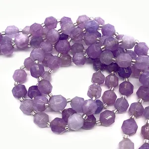Facettierte Lavendel Amethyst Rundperlen für DIY Schmuckherstellung mit Metallteilern