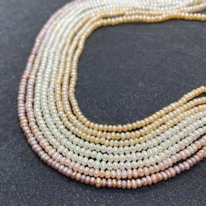 Natural freshwater pearl strands in white pink and purple for DIY jewelry making