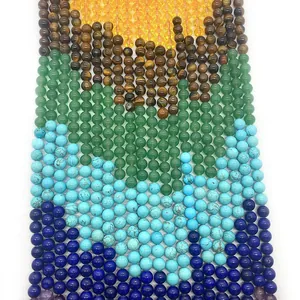 Assortiment de perles rondes en pierres semi-précieuses naturelles pour bijoux faits main