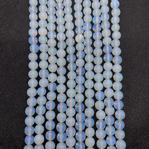 Perle Tonde in Pietra Naturale Opalite Lucidata Perline Sciolte Per Creazione di Collane e Bracciali Fai Da Te 6mm 8mm 10mm