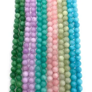 Natural Stone Round Loose Beads For DIY Jewelry Making Polished Smooth Gemstone Beads For Necklace Bracelet Making Various Sizes
