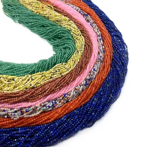 Faceted 2-4mm natural stone beads in rainbow colors for DIY jewelry and necklaces