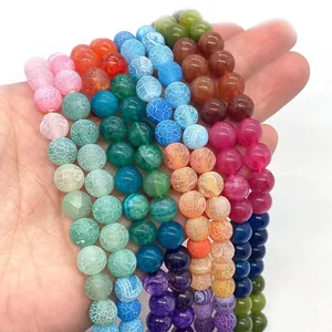 Gekleurde matte drakenader agaat kralen voor het maken van DIY sieraden en armbanden