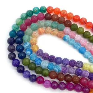 Kleurrijke drakenader agaat kralen met matte textuur voor DIY sieraden maken kettingen