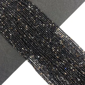 Cuentas de ágata negra facetada para creación de joyas DIY en tonos oscuros varios