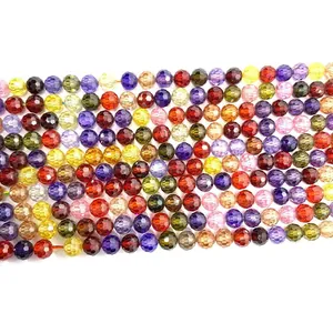 Perle di zircone sfaccettate da 6mm per gioielli con vivace lucentezza multicolore